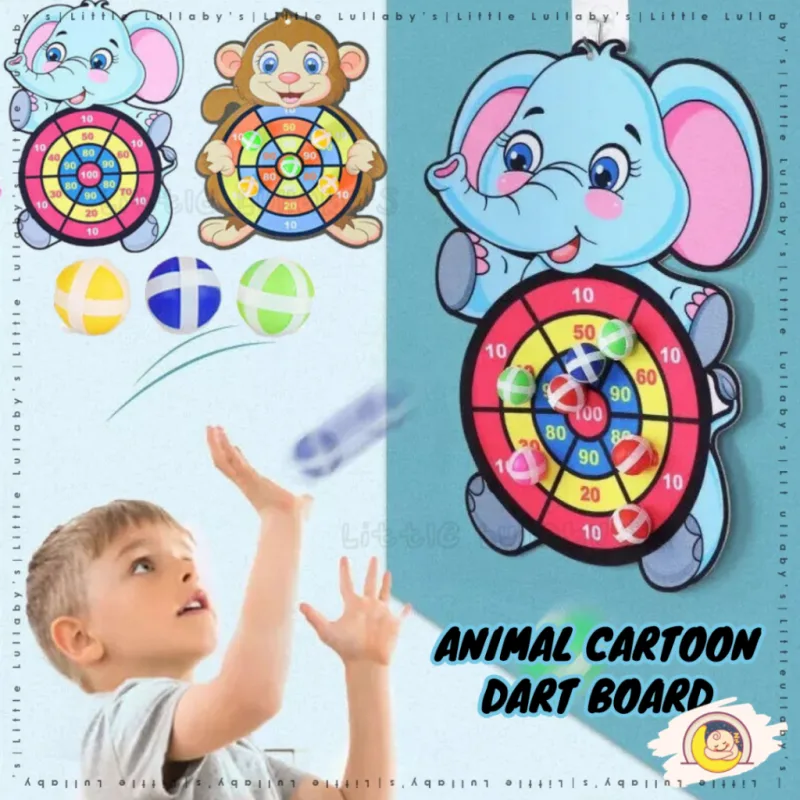 Mainan Cartoon Dart Throwing Sticky Ball Target Ball Dart Board Game Sport Toys Family Game Kartun Dart Bola thumbnail 2