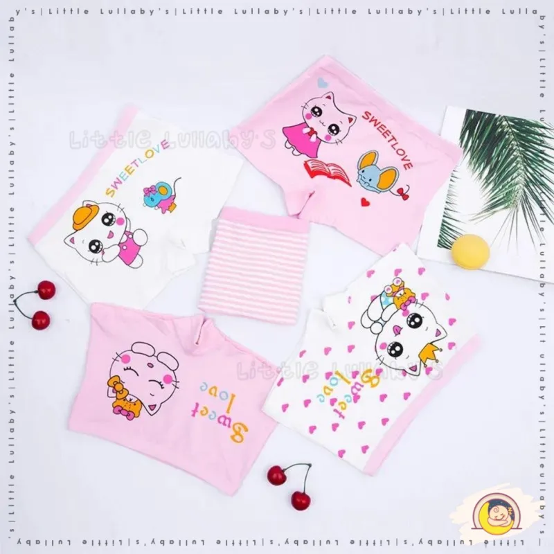 [4PCS] Girl Underwear Underpants Girls Shorts Cotton Breathable Seluar Kain Kapas