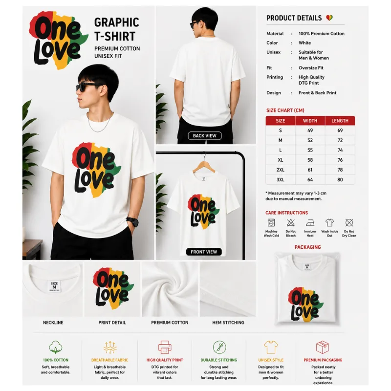 One Love Graphic Oversize T-Shirt