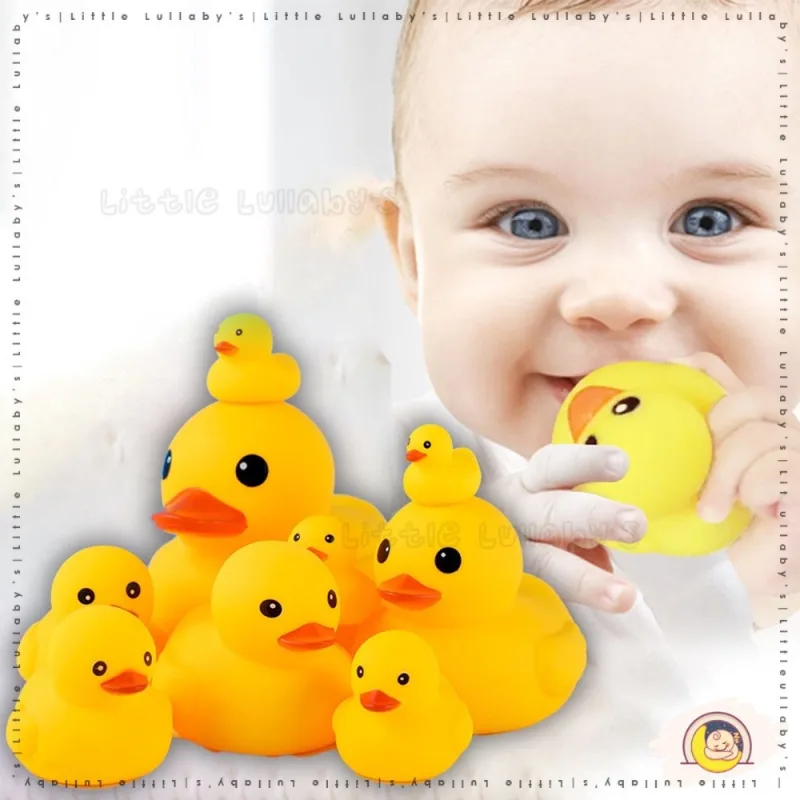 Squeaky Yellow Duck Itik Kuning Bath Toy Toys Ducklings Education Sensory Berbunyi Mainan Mandi thumbnail 3