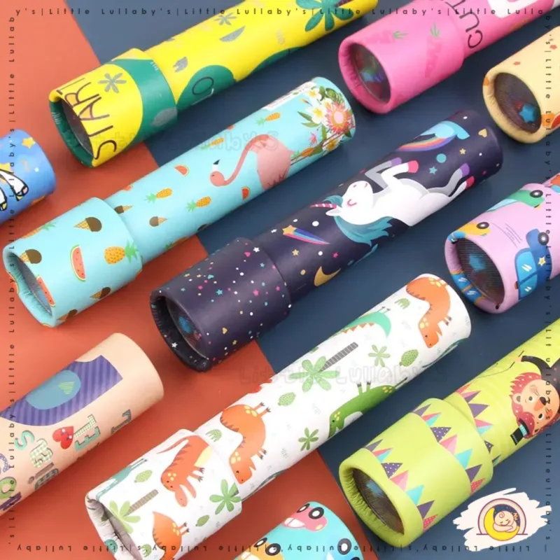 Kaleidoscope Mainan Early Learning Educational Toys Mirror Rotating Scope Pemandangan Kaca thumbnail 2