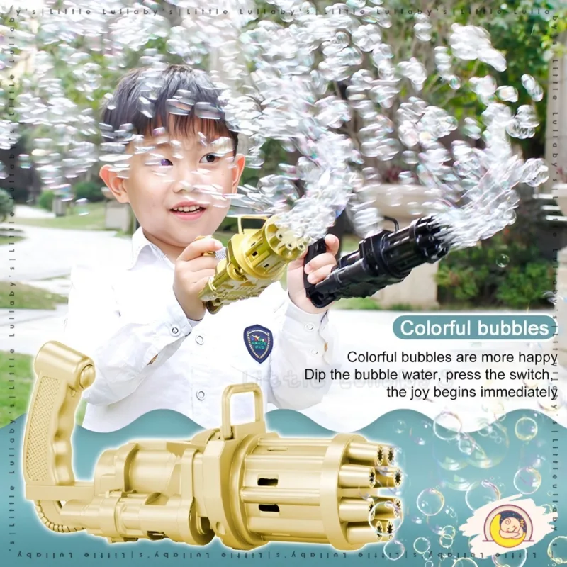 Mainan Bubble Gun 8 Holes Machine Gun Toy Toys Kids Gift Mainan Pistol Buih thumbnail 4