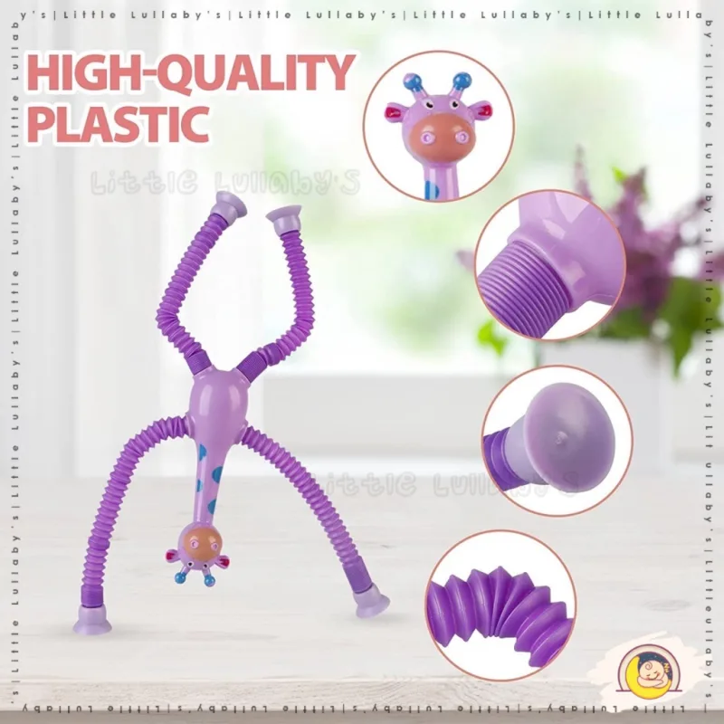 Mainan Stretchable giraffe toys Developmental Stress Relieving Puzzle Toys Cartoon Suction Cups thumbnail 5