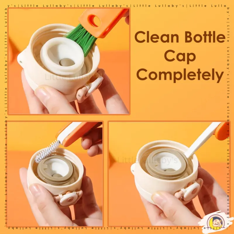 3 in 1 Multipurpose Carrot Bottle Brush Cup Cover Cup Lid Washing Tool Cleaning thumbnail 5