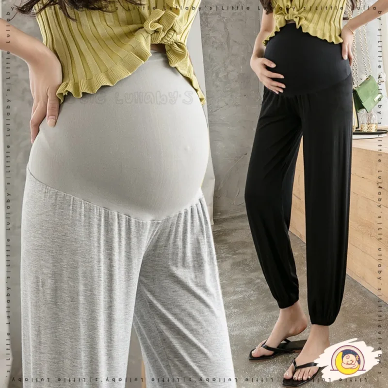 Maternity Pants Loose Style Adjustable Elastic Waist Belly Support Pant Seluar Mengandung thumbnail 4