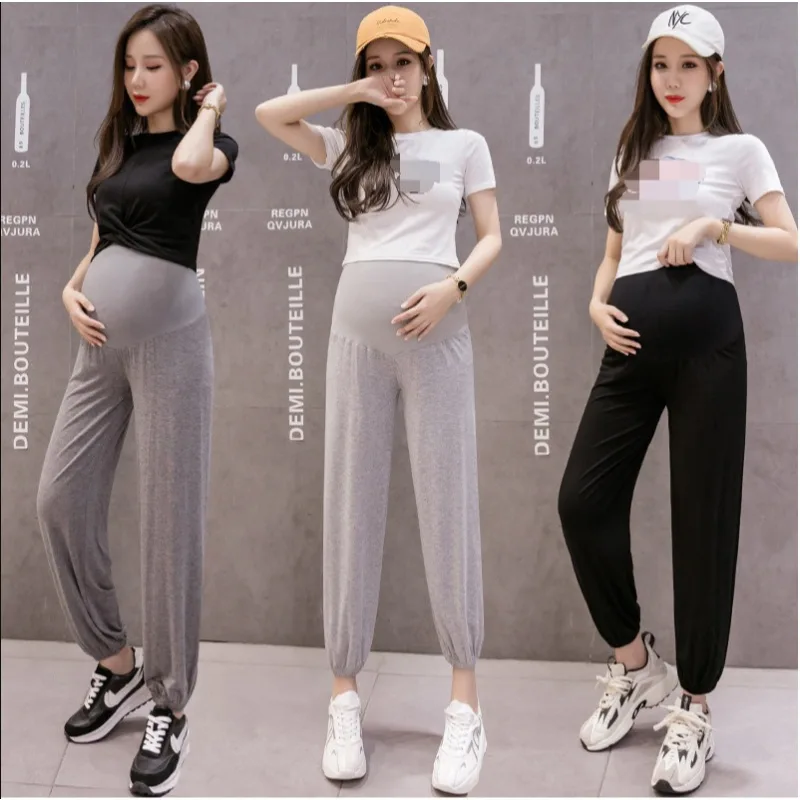 Maternity Pants Loose Style Adjustable Elastic Waist Belly Support Pant Seluar Mengandung thumbnail 2