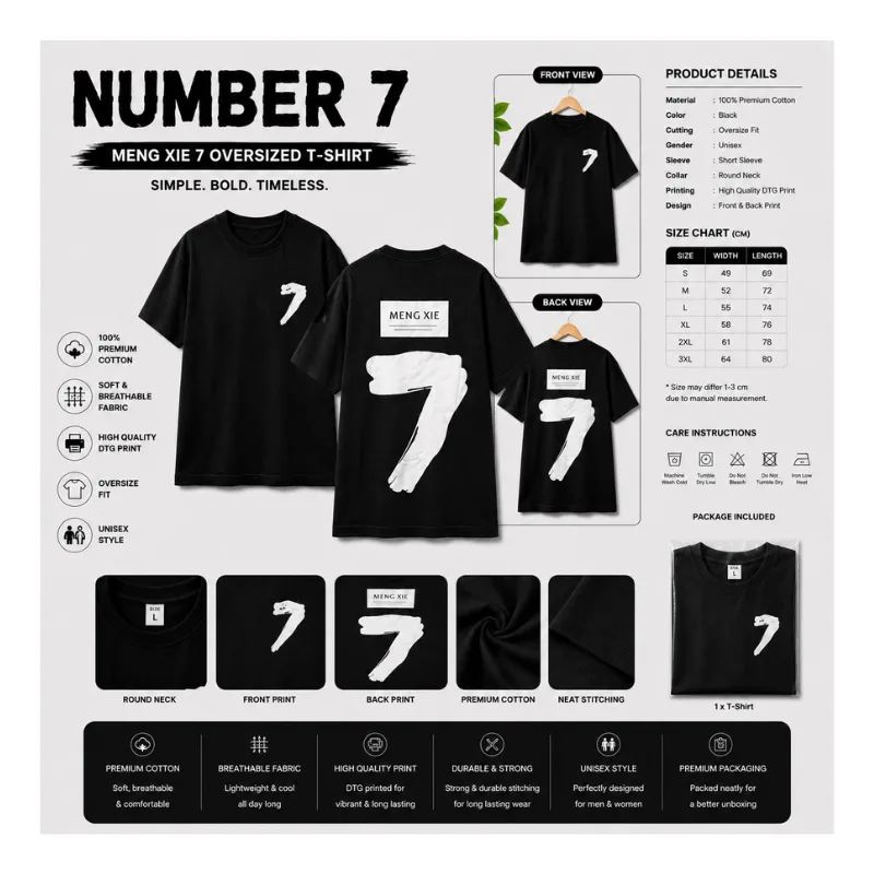Number 7 Oversized T-Shirt