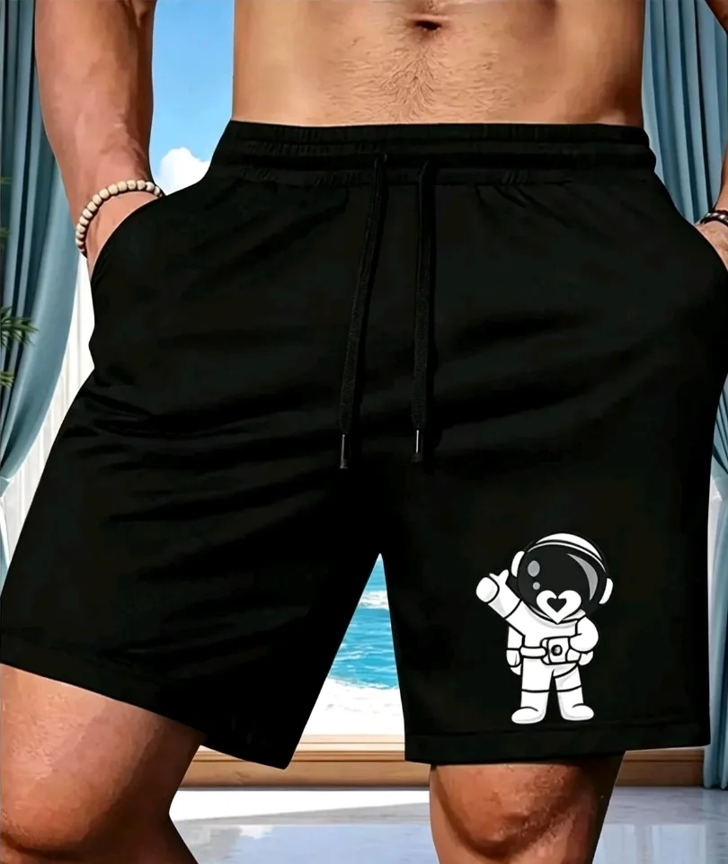 Seluar pendek bercetak hitam premium lelaki thumbnail 5