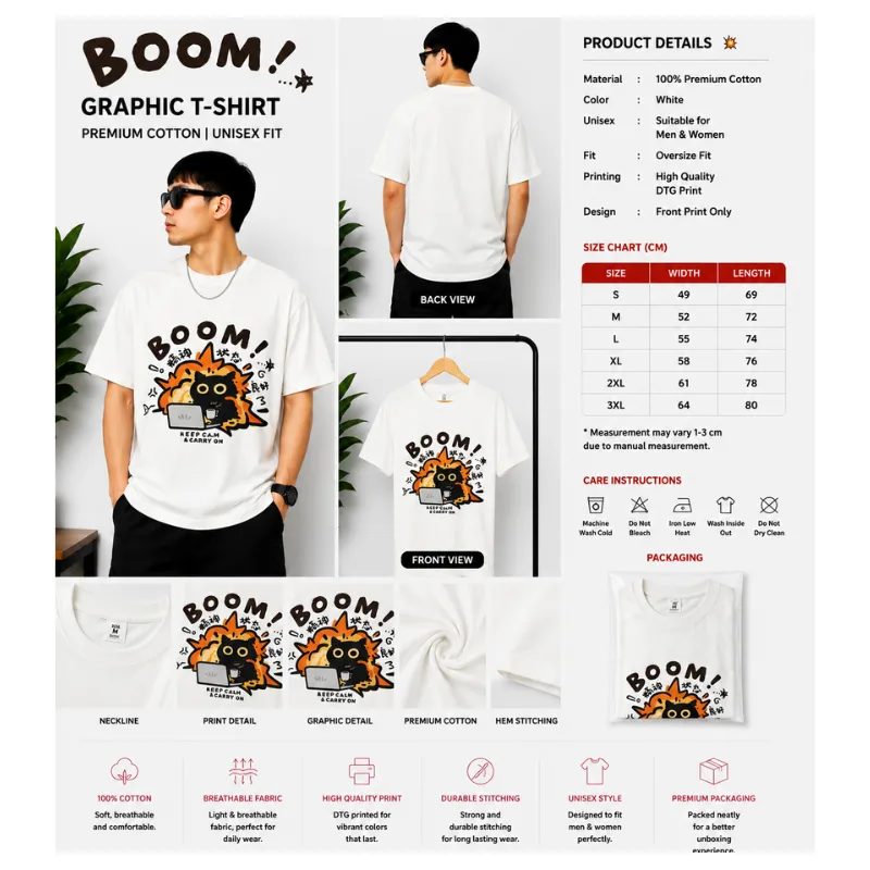 BOOM Graphic Oversize T-Shirt