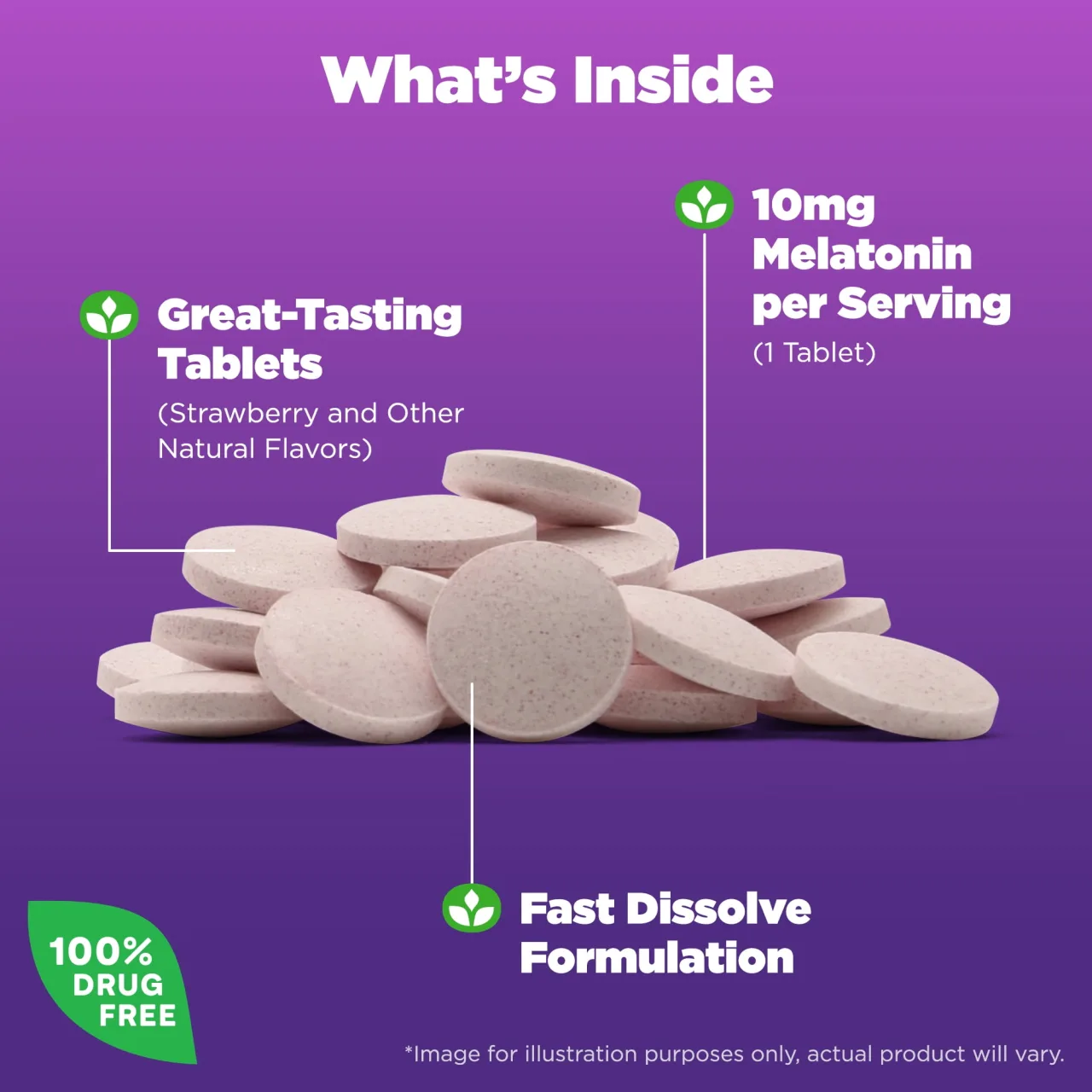 Natrol, Melatonin, Fast Dissolve, Strawberry thumbnail 2
