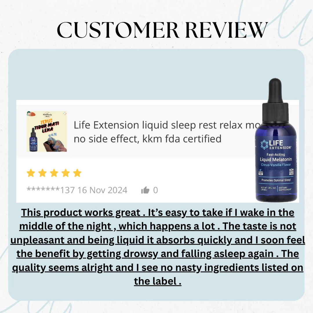Life Extension, Fast-Acting Liquid Melatonin, Citrus-Vanilla, 2 fl oz (59 ml) thumbnail 3
