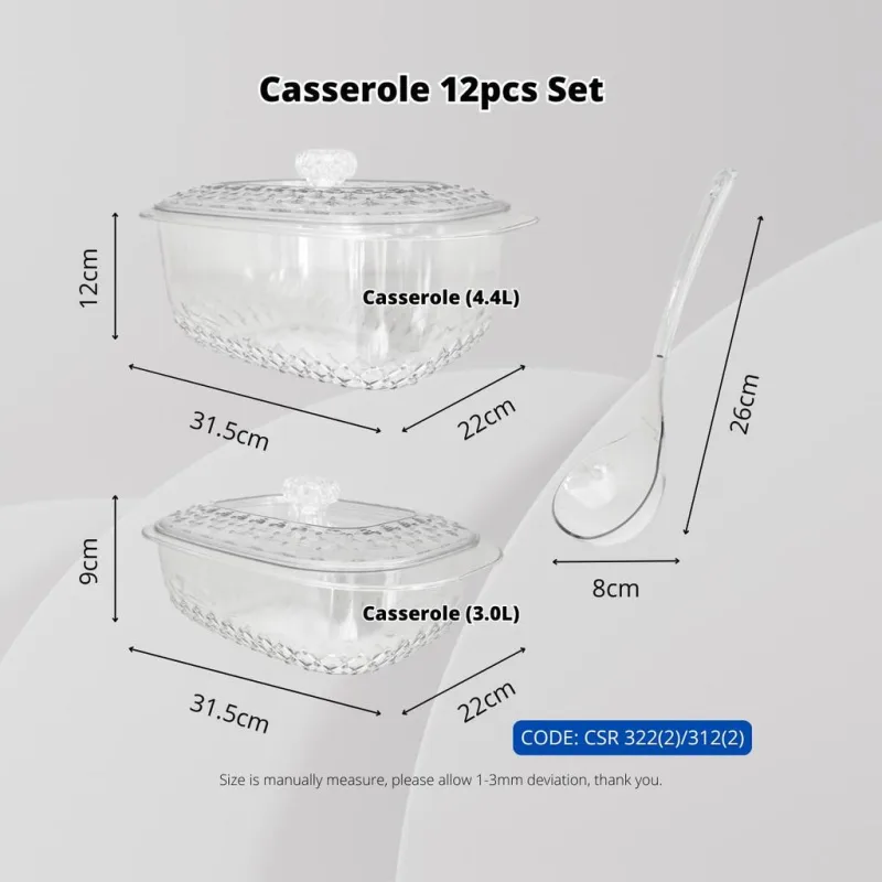 YU x Lava Tamu 4 Set Premium Diamond Casserole with Spoon / Kenduri Set dengan senduk / Bekas Hidangan / Bekas Raya thumbnail 4