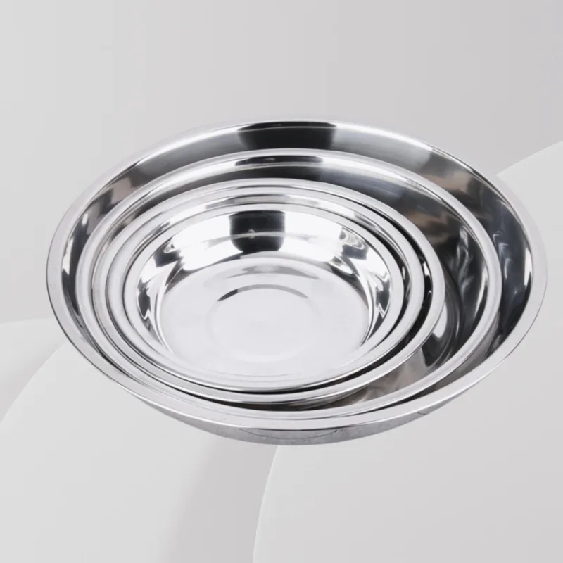 YU Online - Pinggan Makan Ekstra Tebal keluli tahan Karat 14cm-28cm / Stainless Steel Extra Thick Plate thumbnail 3
