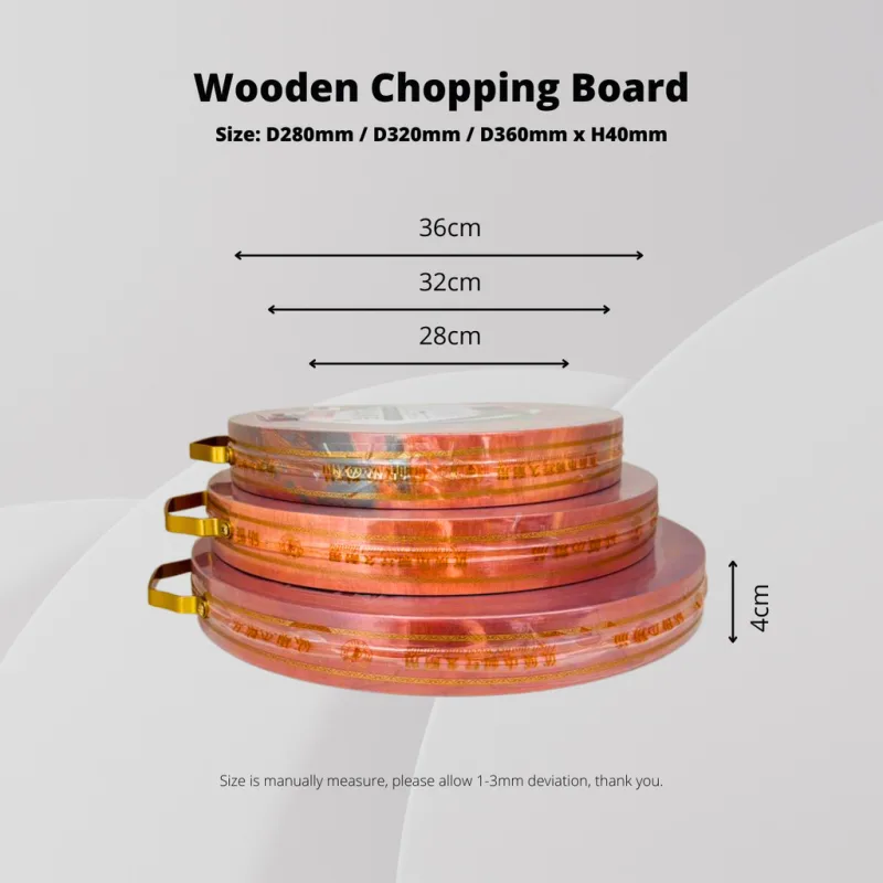 YU x Zirafah Vietnam Golden Sandalwood Round Chopping Board / Vietnam Papan Pemotong Bulat Kayu Cendana Emas / Tebal 4cm thumbnail 5