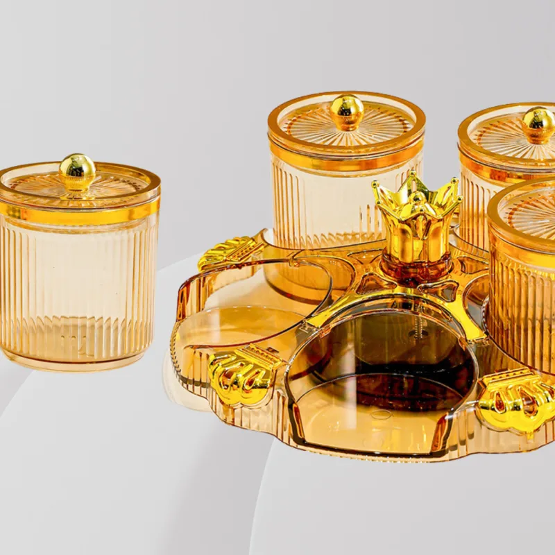 YU Online - 6Pcs Akrilik Bekas Raya Berpusing Kedap Udara / Air-Tight Acrylic Rotatable Compartments Containers thumbnail 5