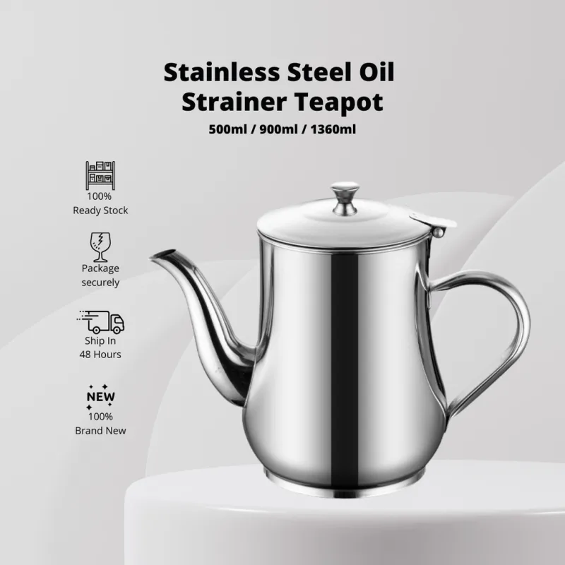 YU Online - Teko Penapis Minyak / Oil Filter pot with Spout / Oil Strainer Teapot / Oil Container Pot / bekas minyak thumbnail 2