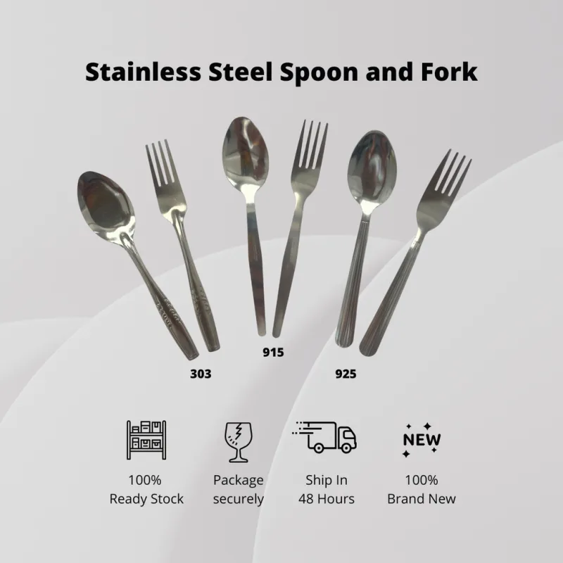 YU Online - Set 12pcs Sudu dan Garpu Keluli Tahan Karat / 12pcs Stainless Steel Spoon and Fork thumbnail 2