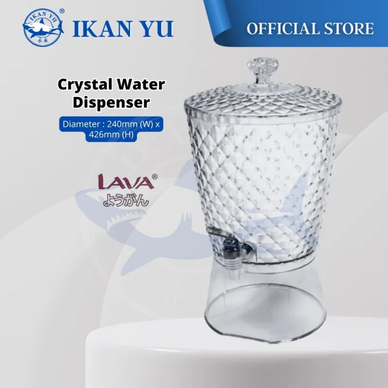 YU Online - Dispenser Air Kristal Akrilik dengan Tapak / Crystal Water Dispenser with stand / Bekas Air acrylic 7.6L
