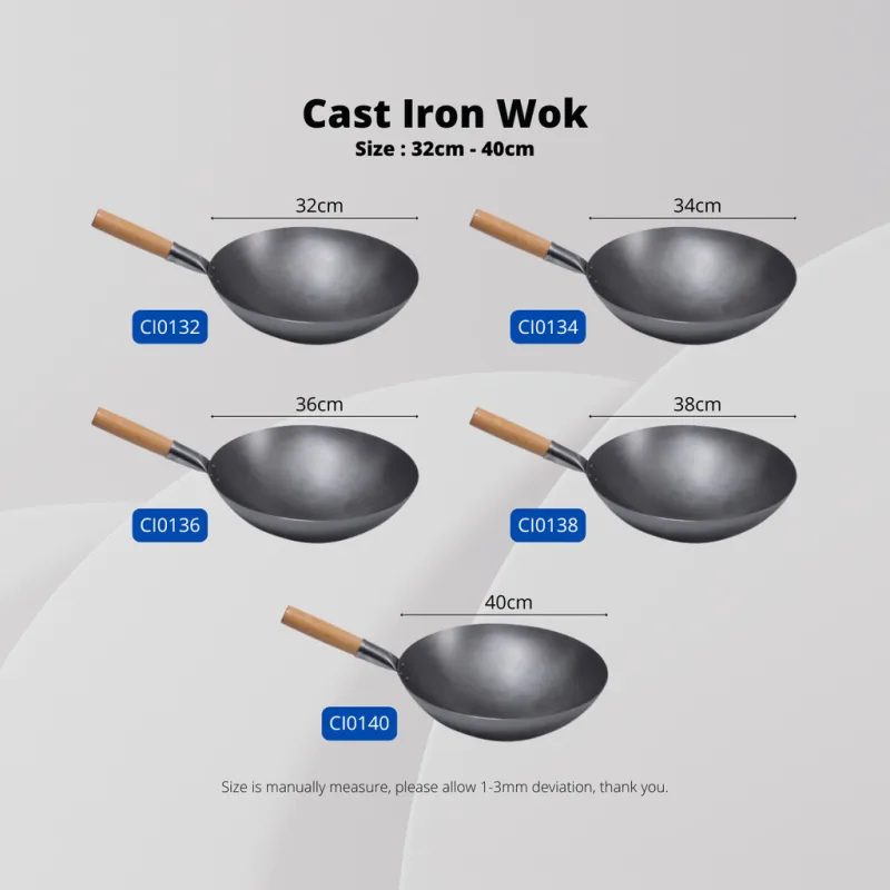 YU Online - Kuali Besi Bertangkai / High Quality Cast Iron Wok / Kuali Restaurant / Steel Wok / Metal Wok thumbnail 5