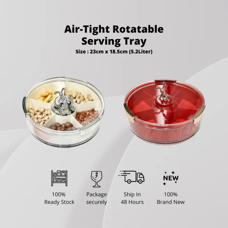 YU Online - Bekas raya kedap udara berpusing / Air-Tight Acrylic Rotatable Candy Box / Party Set / Bekas Kuih thumbnail 2