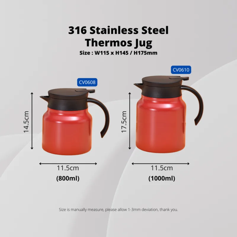YU Online - 316 Termos Jug Tahan Panas Sejuk / Stainless Steel Thermos jar / Thermal Water / Jug Bottle Coffee Teapot thumbnail 5