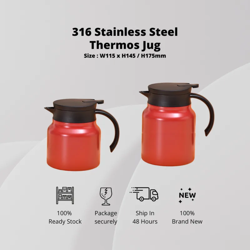 YU Online - 316 Termos Jug Tahan Panas Sejuk / Stainless Steel Thermos jar / Thermal Water / Jug Bottle Coffee Teapot thumbnail 2