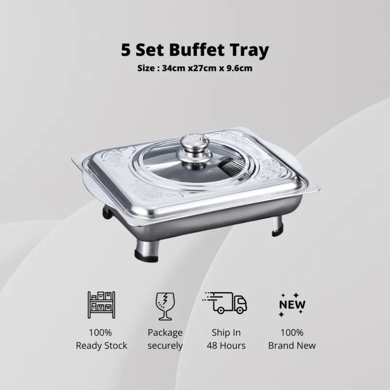 YU Online - 5 set 35x27 Bufet Keduri / BUFFET TRAY SET / SERVING TRAY / FOOD PAN KENDURI SET CATERING thumbnail 2