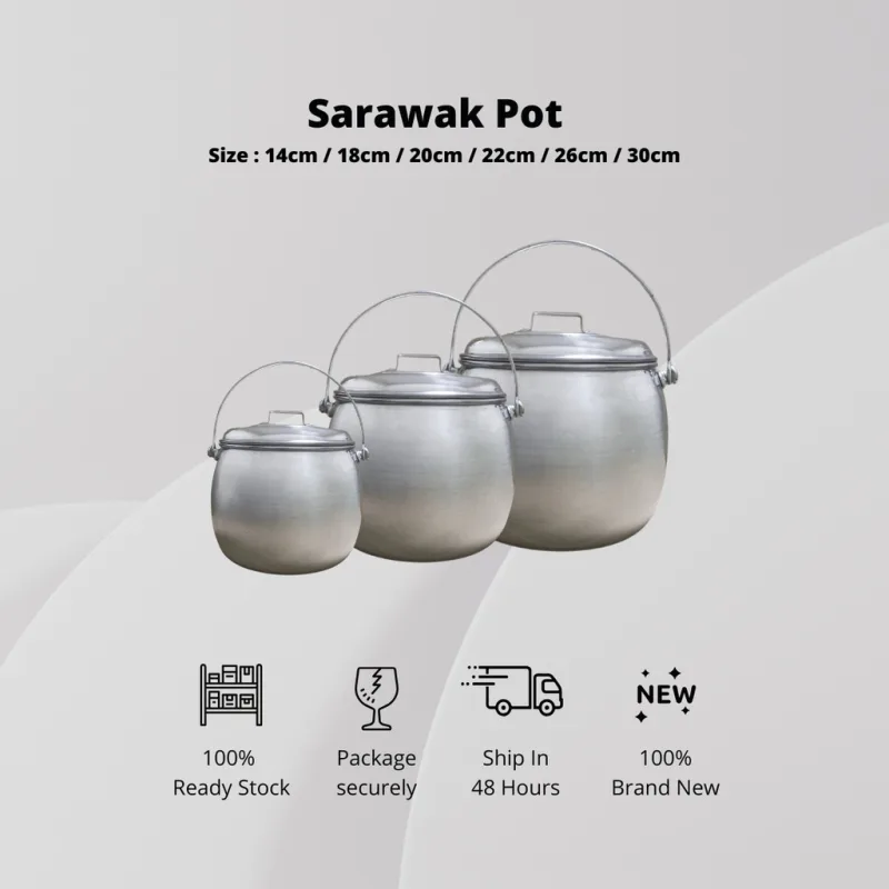 YU Online - Cap Kucing Periuk Sarawak Aluminum / Periuk Kari / Sarawak Pot / Curry Pot thumbnail 2