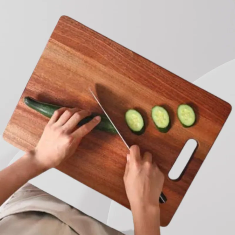 YU Online - Papan Pemotong Kayu Empat Segi Tahan Kulat / Rectangle Wooden Chopping Board With Handle / Cutting Board thumbnail 4