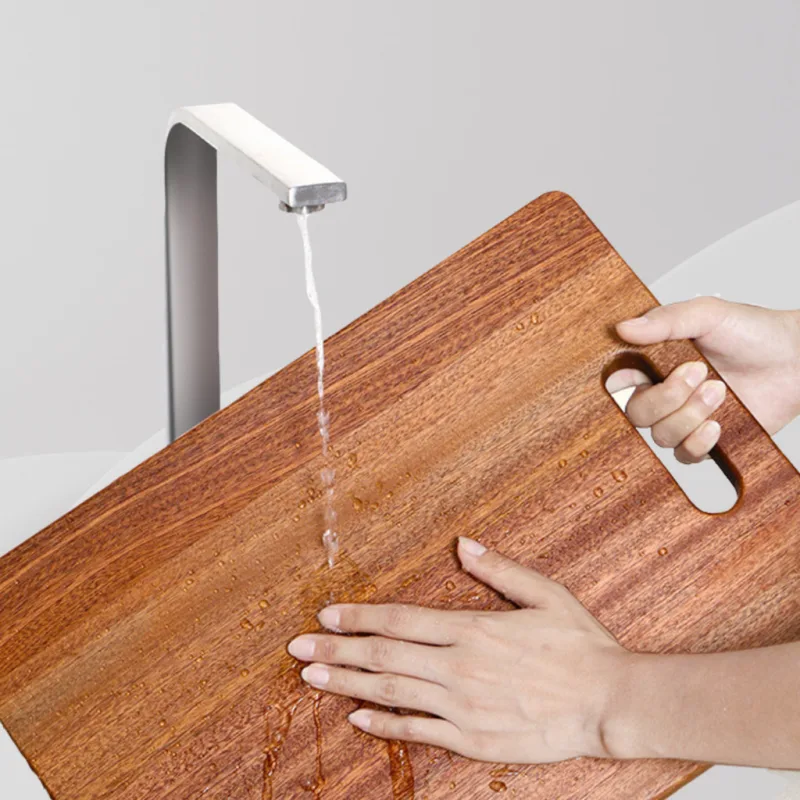 YU Online - Papan Pemotong Kayu Empat Segi Tahan Kulat / Rectangle Wooden Chopping Board With Handle / Cutting Board thumbnail 3