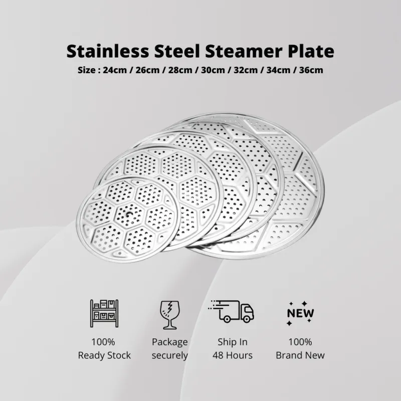 YU Online - Stim Rak Kukus / Stainless Steel Steamer Plate Steaming Tray / Hidangan Kukus / Steam Rack / Tray Kukusan thumbnail 3