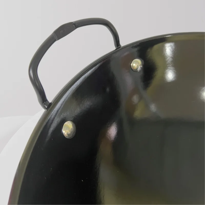 YU Online - Enamel Kuali Hitam Tak Melekat / Black Enamel Wok / Iron Wok / Kuali Tahan karat / Kuali Hitam / Kuali Besi thumbnail 4