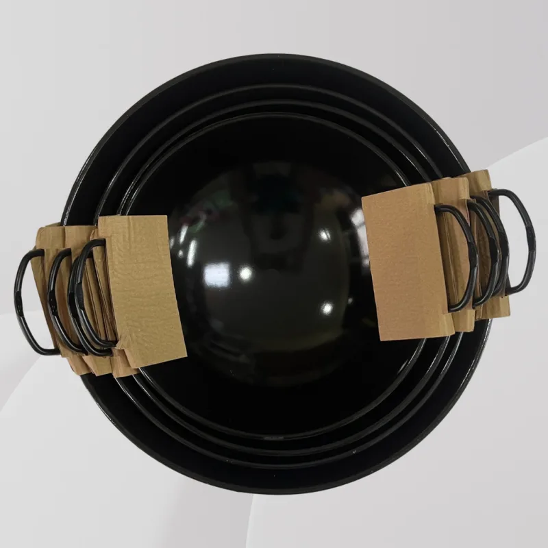 YU Online - Enamel Kuali Hitam Tak Melekat / Black Enamel Wok / Iron Wok / Kuali Tahan karat / Kuali Hitam / Kuali Besi thumbnail 3