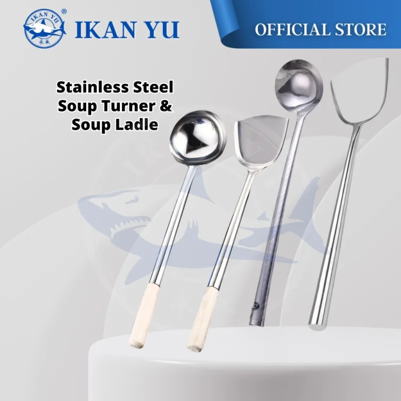 Yu Online - Senduk dan Sodek / Stainless Steel Soup Ladle With Wood Handle / Turner With Wood Handle / Spatulas / Sudih