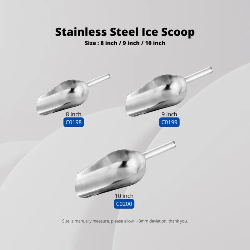 YU Online - Penyodok Ais Batu Tahan Karat / Stainless Steel Ice Scoop / Scoopers / Shovel Ais Cube / Senduk Ais batu thumbnail 4