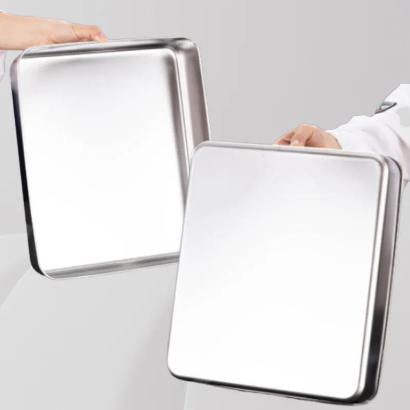 YU Online - Dulang kek / Extra Thick Stainless Steel Rectangle Bakeware Oven Pan / Cake Tray / Baking Plate 长方盘 / 烘焙盘 thumbnail 3