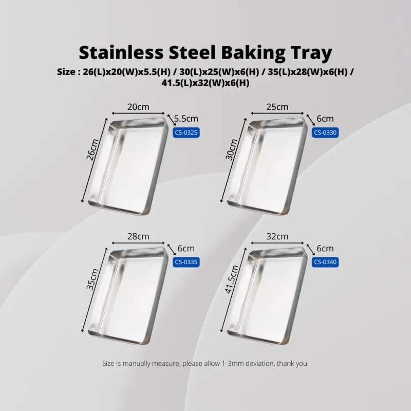 YU Online - Dulang kek / Extra Thick Stainless Steel Rectangle Bakeware Oven Pan / Cake Tray / Baking Plate 长方盘 / 烘焙盘 thumbnail 5