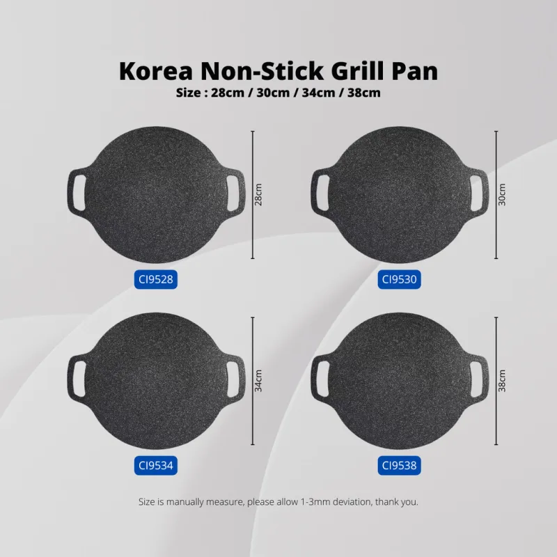 YU Online - Kuali Leper tak melekat / Korea Non-stick Black Grill Pan / Korean Outdoor Camping Grill Pan /BBQ Grills Pan thumbnail 5