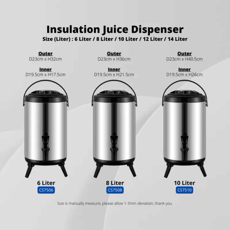 YU Online - Termos dispenser / Insulation Stainless Steel Water Dispenser / Bekas Air Panas Sejuk / Milk Tea Pot Barrel thumbnail 5