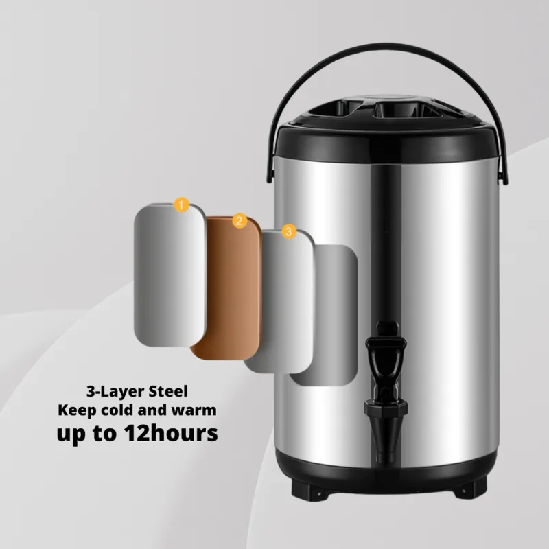 YU Online - Termos dispenser / Insulation Stainless Steel Water Dispenser / Bekas Air Panas Sejuk / Milk Tea Pot Barrel thumbnail 4