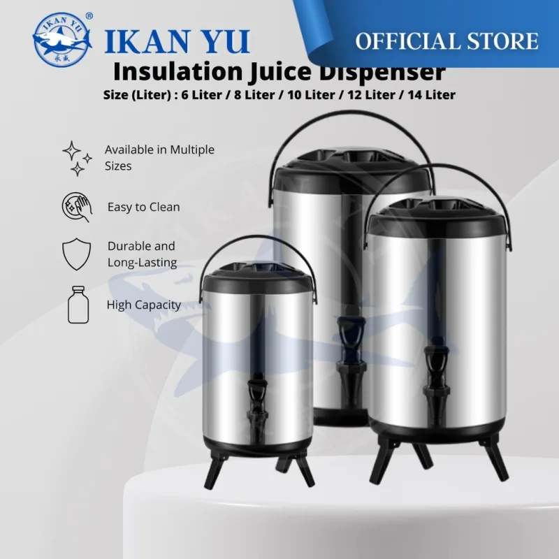 YU Online - Termos dispenser / Insulation Stainless Steel Water Dispenser / Bekas Air Panas Sejuk / Milk Tea Pot Barrel