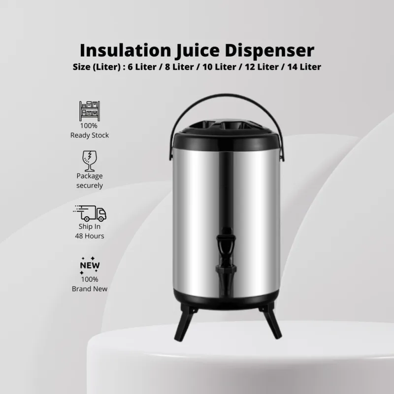 YU Online - Termos dispenser / Insulation Stainless Steel Water Dispenser / Bekas Air Panas Sejuk / Milk Tea Pot Barrel thumbnail 2