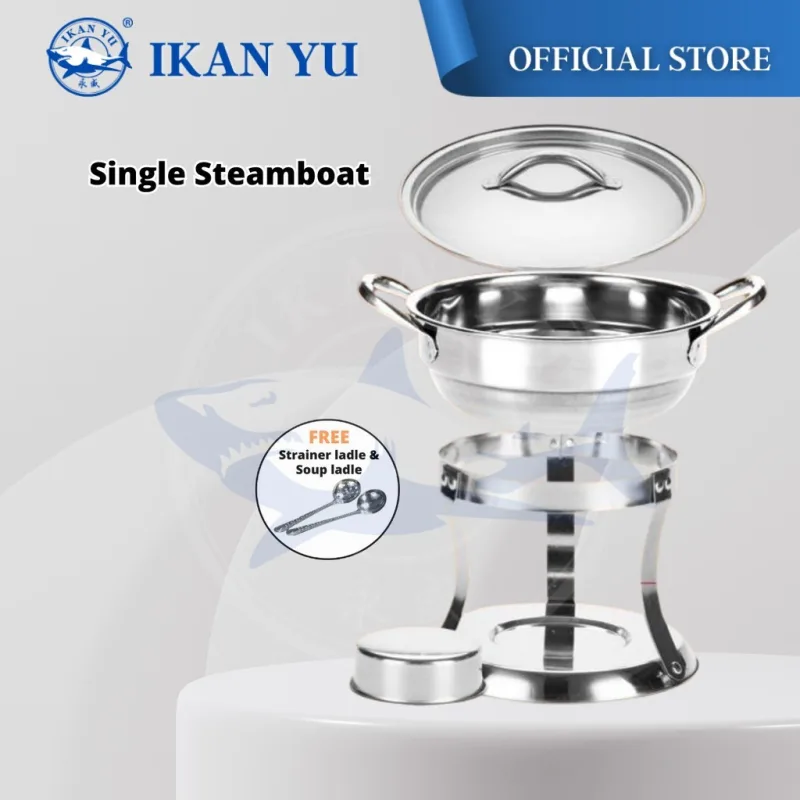 YU Online - Periuk Steamboat Tahan Karat Mini / Stainless Steel Single Hot Pot Steamboat with Anti-Scald Handle Durable