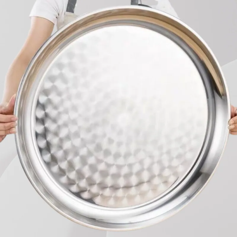 YU Online - Dulang Bulat Keluli Tahan Karat Tebal / HIGH QUALITY Stainless Steel Round Tray / Talam / 高级不锈钢圆型托盘 thumbnail 4