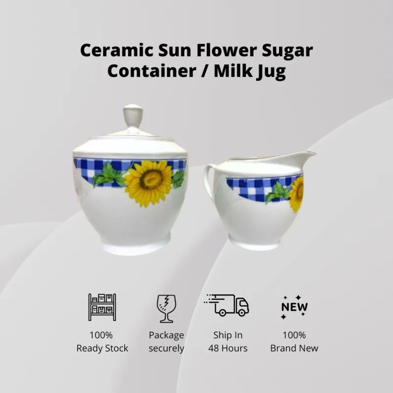YU Online - Seramik Jug Susu / Ceramic Sunflower Sugar Container & Milk Jug / Bekas Gula / Milk Creamer jug / milk pot thumbnail 2