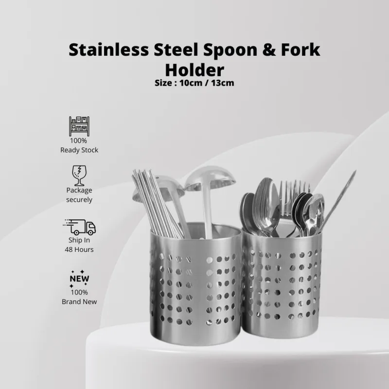 YU Online - Bekas Sudu dan Garpu / Stainless Steel Cutlery Chopstick Holder / Stainless Steel Spoon Holder thumbnail 2