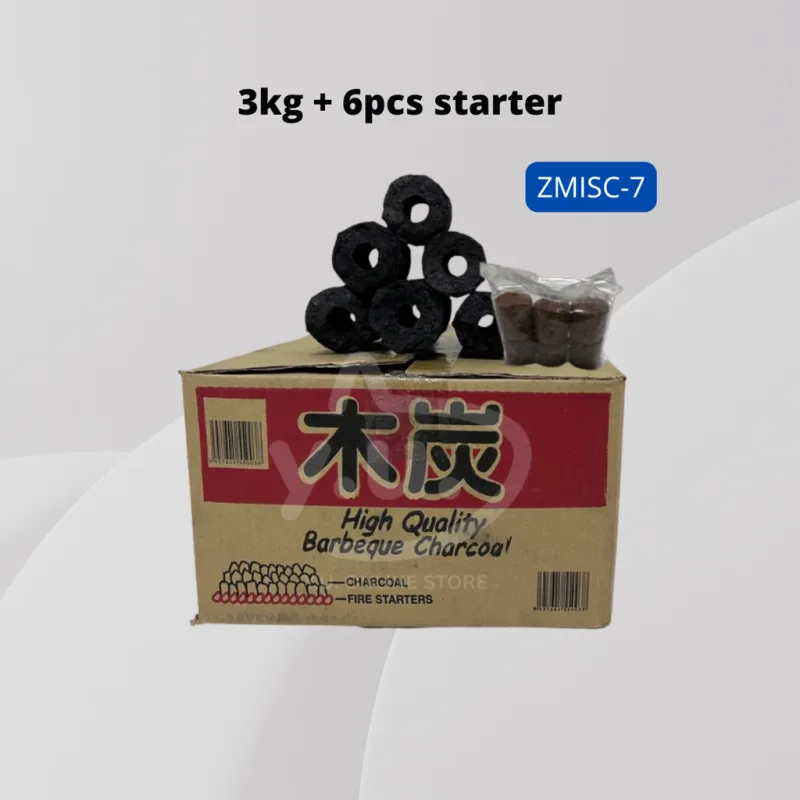 Yu Online - Arang kelapa / Arang BBQ / Bahan api / High-Quality Barbeque Charcoal with Fire Starter / Thermogel thumbnail 3