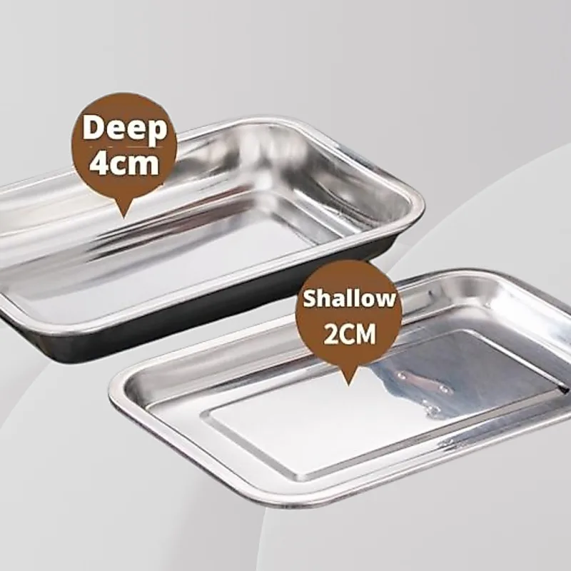 YU Ready Stock Stainless Steel Rectangule Tray with baking Rack / Serving Tray / Food Tray / Dulang Ayam Goreng / Talam thumbnail 3