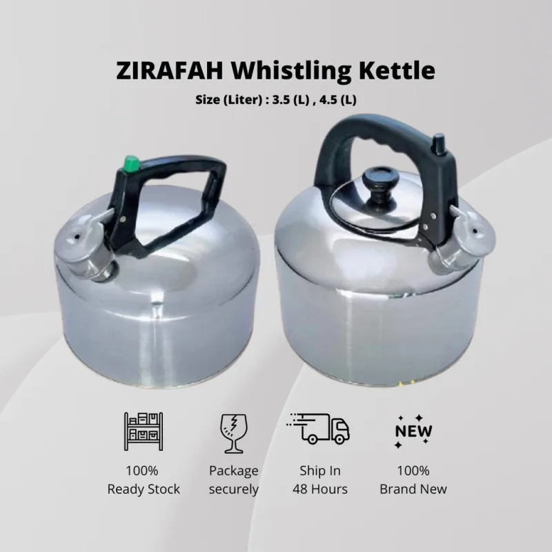YU Online - Zirafah Cerek Berbunyi 3.5L dan 4.5L / Stainless Steel Whistling Kettle / Cerak Air Panas / Kendi bunyi thumbnail 2
