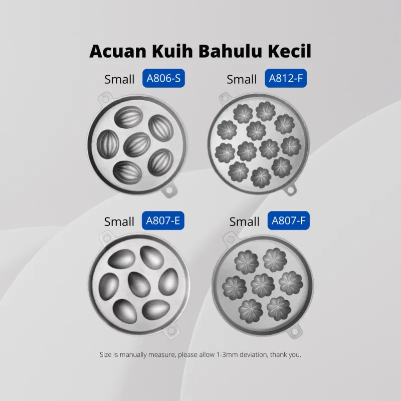 YU Online - Acuan Kuih Bahulu / Bahulu Mould Aluminium Bulat Besar Kecil / Bunga Cermai / Belimbing / Telur / Kemboja thumbnail 4